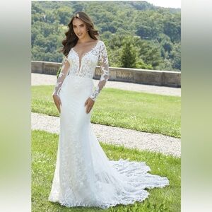 Elegant White Lace Long Sleeve Dress